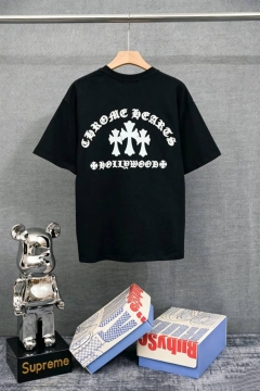 2026 クロムハーツ 夏新着 ベーシック クルーネック半袖Tシャツ 欧州サイズ大きめ リラックスオーバー ブランド コピー