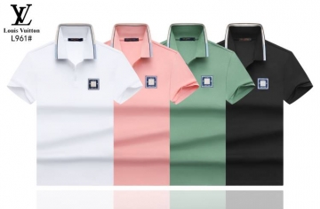 2026 ルイヴィトン 夏新着 ポロカラー半袖Tシャツ ゆったりドロップショルダー ヴィンテージ ブランド コピー