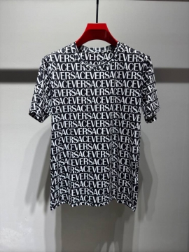 2026 ヴェルサーチ 夏新着 シルケットコットン クルーネック半袖Tシャツ デ...