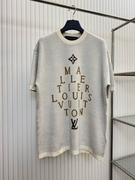 2026 ルイヴィトン 夏新着 レタリングジャカード クルーネック半袖Tシャツ ...