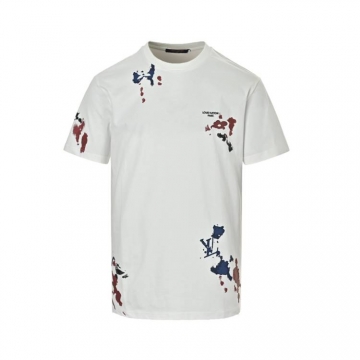 2026 ルイヴィトン 夏限定 プリントグラデーション クルーネックTシャツ ゆったりドロップショルダー ブランド コピー