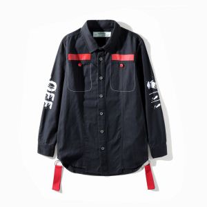 秋冬超激得定番OffWhiteオフホワイト シャツ コピーバックプリントカジュアルメンズファッションオシャレアウター長袖