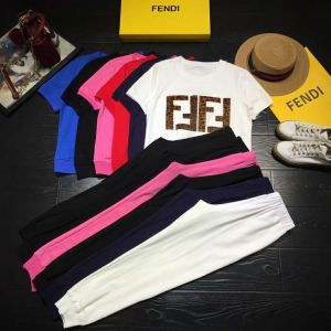 2020年の夏のマスト 定番のスタイル春夏限定 FENDI フェンディ ジャージ 上下セット 多色可選