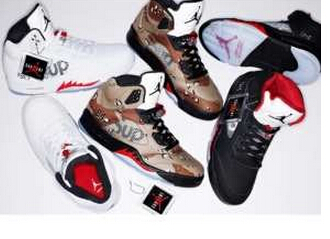 大人気　2020秋冬 supreme x air jordan 5 快適　ランニングシューズ 3色可選
