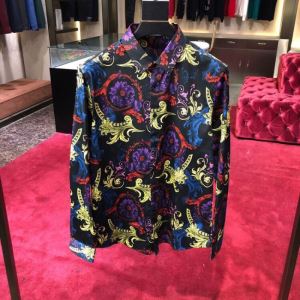 2020春新作ヴェルサーチ メンズ シャツ 激安 VERSACE コレクション エレガントプリントデザインカジュアルシャツコーデ