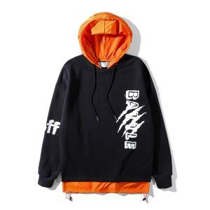 最近人気一番OffWhiteオフホワイトパーカー偽物フード付きメンズプルオーバーパーカー