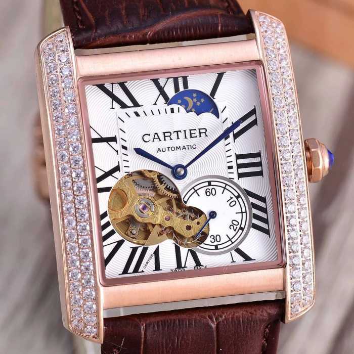 着心地抜群 2020 CARTIER カルティエ 透かし彫りムーブメント 男性用腕時計 多色選択可
