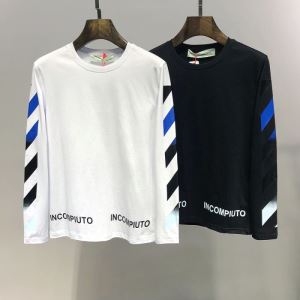 長袖Tシャツ 2色可選 2020春夏トレンドアイテム おしゃれデザインも大人気 OffWhite オフホワイト