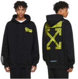 カジュアルコーデ オフホワイト パーカー 激安OFF WHITE FIRETAPE TEMPERATURE ARROW HOODIE PARKA人気 トレンド 限定セール