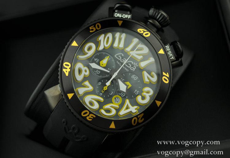 ガガミラノ腕時計 GaGaMILANO 日本製クオーツ　6針 クロノグラフ日付表示 ステンレス回転ベゼル