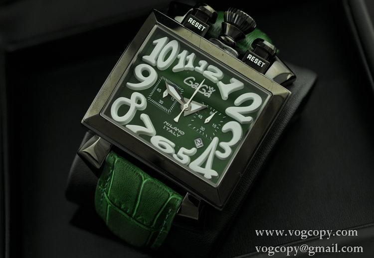 ガガミラノ腕時計 日本製クオーツ GaGaMILANO 男性用腕時計 4678X375mm 5針 クロノグラフ日付表示夜光効果