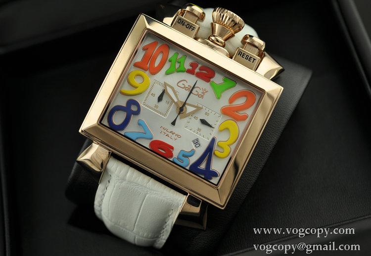 ガガミラノ腕時計 日本製クオーツ GaGaMILANO 5針 クロノグラフ日付表示夜光効果