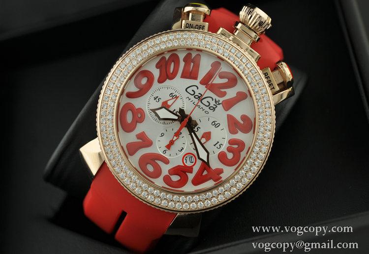 ガガミラノ腕時計 GaGaMILANO 日本製クオーツ 6針 クロノグラフ日付表示 ステンレス回転ベゼル インデックス