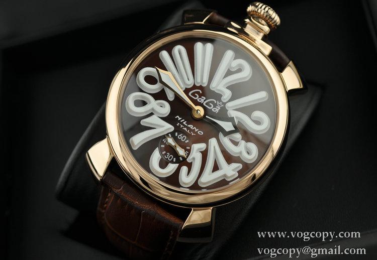 GaGaMILANO ガガミラノ腕時計 日本製クオーツ マルチカラーインデックス 2針 機械式手巻き夜光効果