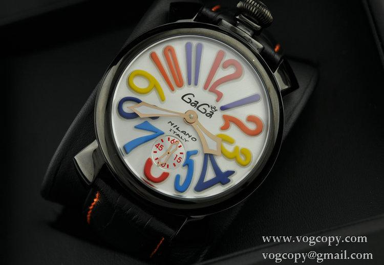 ガガミラノ腕時計 GaGaMILANO ホワイト文字盤　 手巻 レザー