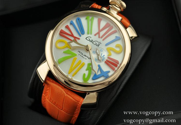 ガガミラノ腕時計 GaGaMILANO マヌアーレ クロノ 48 SSPVD 男性用腕時計 インデックス