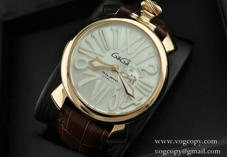 ガガミラノ腕時計 GaGaMILANO マヌアーレ クロノ 48 SSPVD サファイヤクリスタル風防 ステンレス 日本製クオーツ