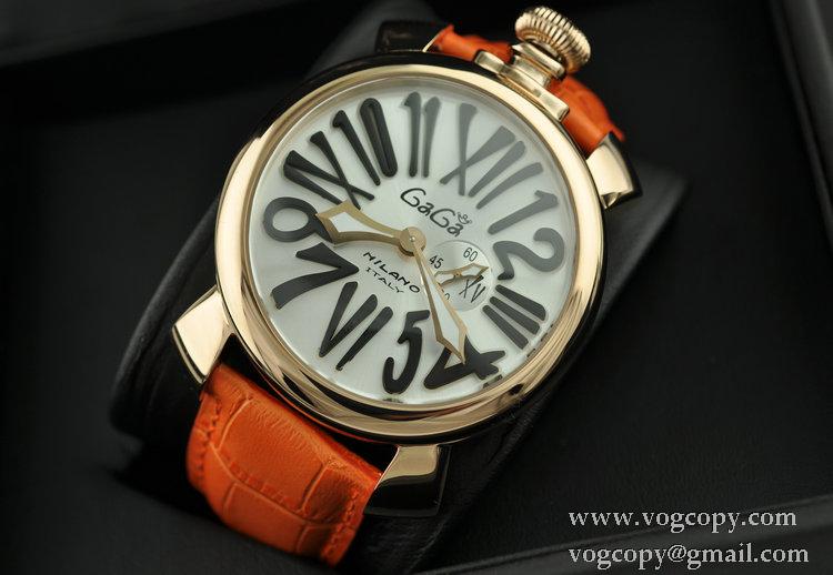ガガミラノ腕時計 GaGaMILANO 日本製クオーツ マヌアーレ クロノ 48 SSPVD サファイヤクリスタル風防 クォーツ