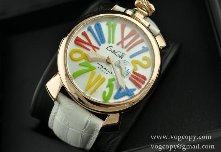 日本製クオーツ ガガ ミラノ マヌアーレ クロノ 48 SSPVD サファイヤクリスタル風防 クォーツ GaGa Milano