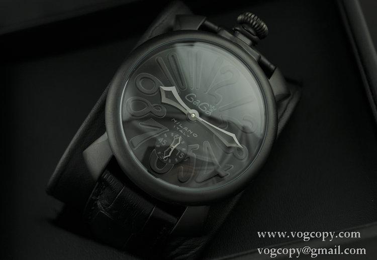 ガガミラノ腕時計 日本製クオーツ GaGaMILANO ブラック ケース ベルト