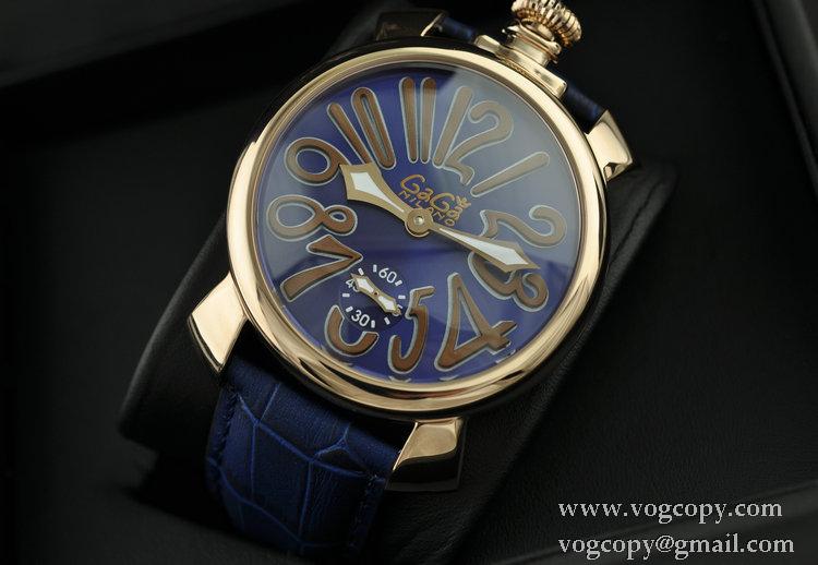 日本製クオーツ ガガミラノ腕時計 GaGaMILANO サファイヤクリスタル風防 ケース レザー