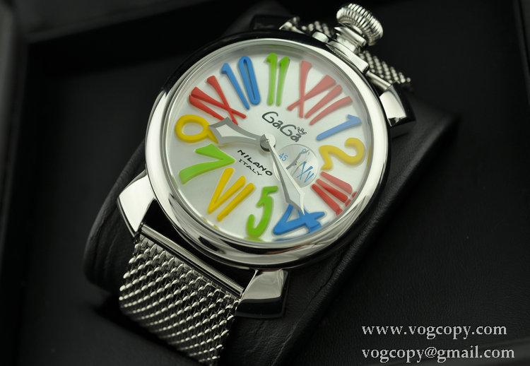 ガガミラノ腕時計 GaGaMILANO 日本製クオーツ 男性用腕時計 マルチカラーインデックス ステンレス ベルト クォーツ