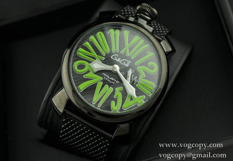 日本製クオーツ ガガミラノ腕時計 GaGaMILANO グリーン インデックス