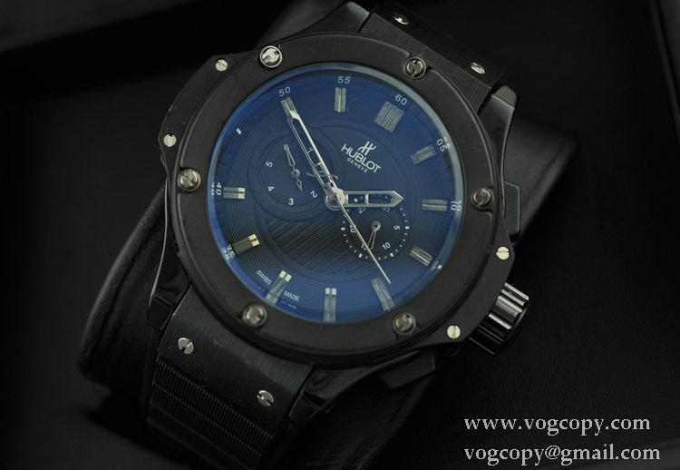 自動巻き Hublotウブロ メンズ腕時計 5針クロノグラフ日付表示 ラバー 4528mm ブラック