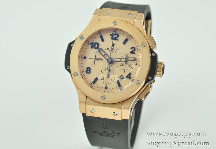 スイスムーブメンノ7750 Hublot ウブロ メンズ腕時計 自動巻き 6針 サファイヤクリスタル風防 ラバー ゴールド