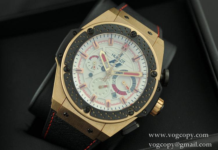 スイスムーブメンノ7750 Hublot ウブロ メンズ腕時計 F1 自動巻き 6針 日付表示 46MM ラバー ゴールド