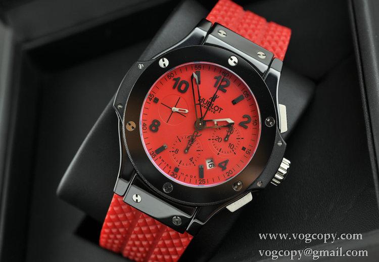 スイスムーブメンノ7750 Hublot ウブロ メンズ腕時計 自動巻き 6針 セラミック 445MM ラバー 赤色