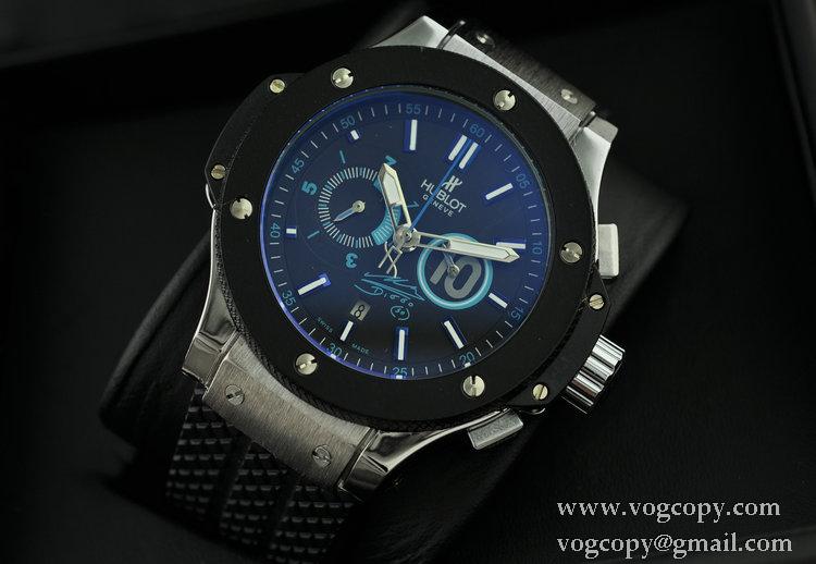自動巻き 5針 Hublotウブロ メンズ腕時計 日付表示 ラバー サファイヤクリスタル風防