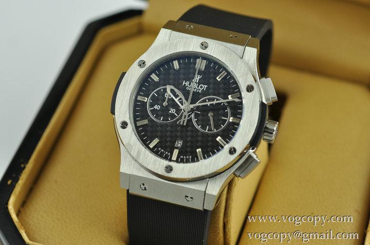 Hublotウブロ メンズ腕時計 日本製クオーツ 5針クロノグラフ 日付表示 ラバー 44MM