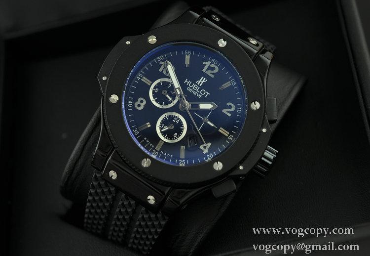 Hublotウブロ メンズ腕時計 自動巻き 6針クロノグラフ 日付表示 ラバー 4600mm サファイヤクリスタル風防