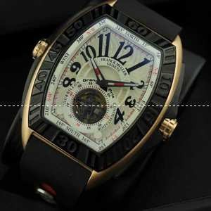 自動巻き 2針 Tourbillon 夜光効果 FRANCK MULLER フランクミュラー メンズ腕時計 レザー