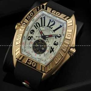自動巻き 2針 Tourbillon トゥールビヨン FRANCK MULLER フランクミュラー メンズ腕時計 白文字盤 レザー