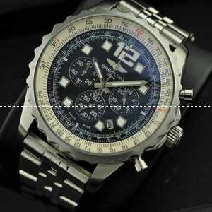 日本製クオーツVK 6針 ブライトリング★BREITLING メンズ腕時計 回転ベゼル 日付表示 夜光効果　ステンレス