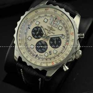 日本製クオーツVK ブライトリング★BREITLING メンズ腕時計 日付表示 夜光効果　レザー