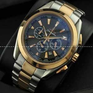 OMEGA オメガ 日本製クオーツ 6針クロノグラフ メンズ腕時計 日付表示 月付表示 ステンレス 4315mm