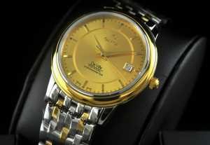 半自動卷 日本製クオーツ 2針 OMEGA オメガ メンズ腕時計