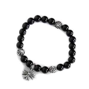 ◆モデル愛用◆2020春夏 CHROME HEARTS クロムハーツシルバー925 ビーズブレスレット天然石