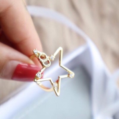 指輪 DIOR ディオール 首胸ロゴ 6*7*8