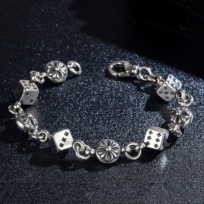 ブレスレット CHROME HEARTS クロムハーツ 足下注目してくれる ブレスレット 銀メッキ
