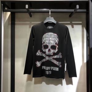 シンプルに着こなしたい フィリッププレイン 長袖Tシャツ PHILIPP PLEIN 2020秋冬最安価格新品