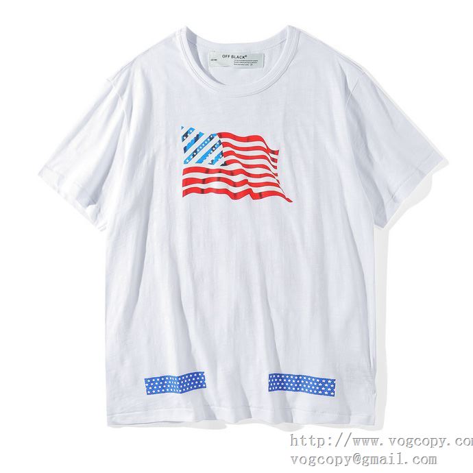 2020春夏新作2色可選 OffWhite オフホワイト Tシャツ半袖首胸ロゴ