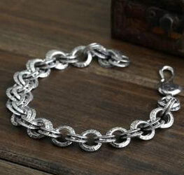 ファッション 2020 CHROME HEARTS クロムハーツ シルバー925 ブレスレット 男性用