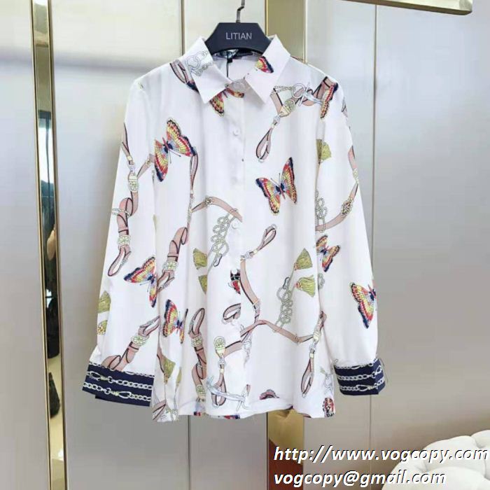 長袖 シャツ レディース HERMES エルメス 上品なリラックス感 2020春夏のトレンド新商品