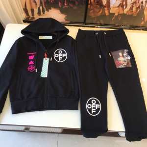OFF WHITE 秋冬流行りDIAG STENCIL SLIM HOODIE パーカー セットアップ スウェットシャツ 人気 オフホワイトコピーコットンウェア