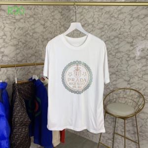 手頃価格でカブり知らず プラダ PRADA 2色可選 半袖Tシャツ 通勤通学どちらでも使え