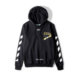 多様なシーンで大活躍OffWhiteオフホワイトパーカー偽物プリントメンズフード付き黒、白プルオーバーパーカー